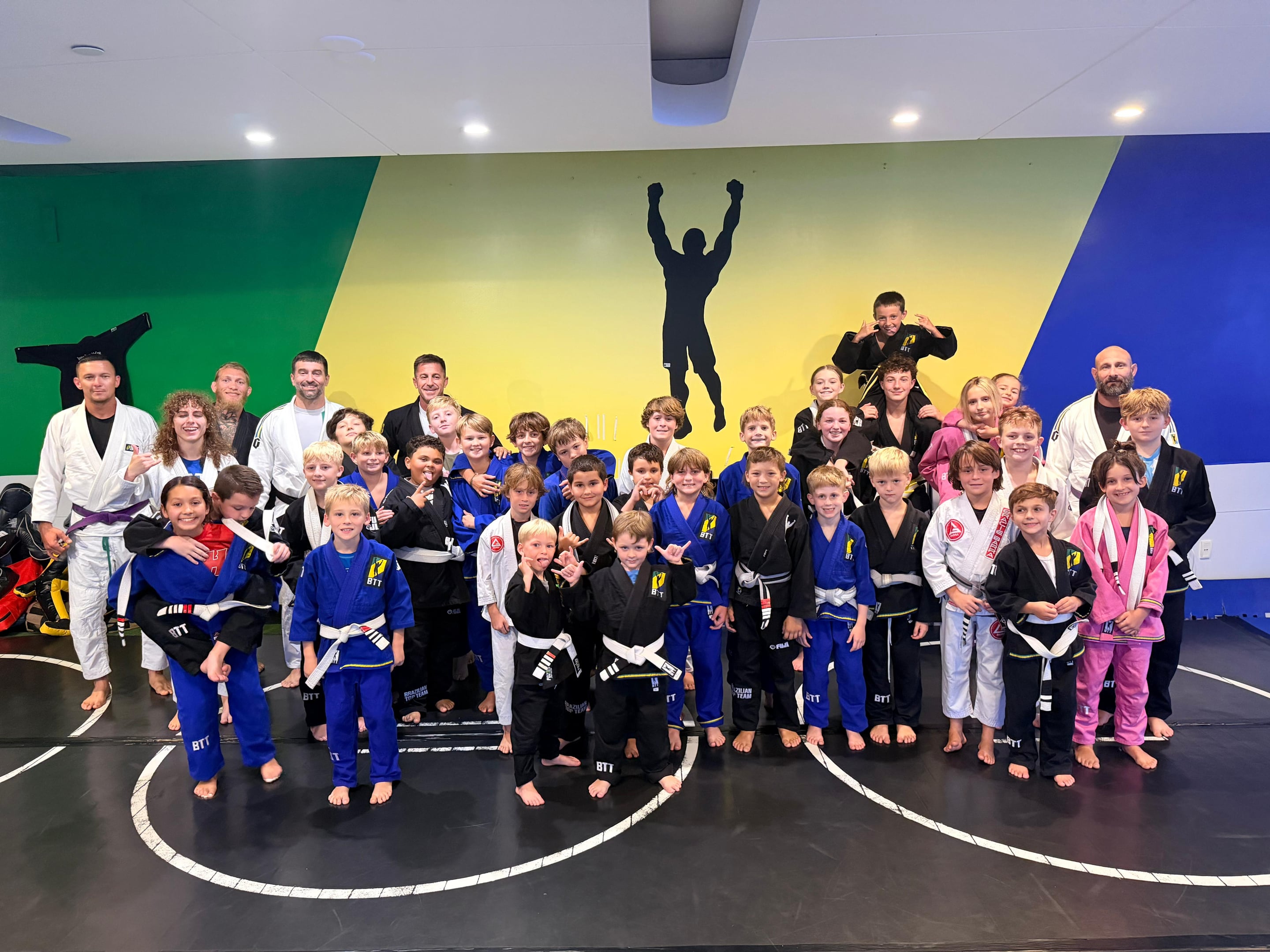 The kids class at a belt promotion ceremony at Brazilian Top Team Merritt Island